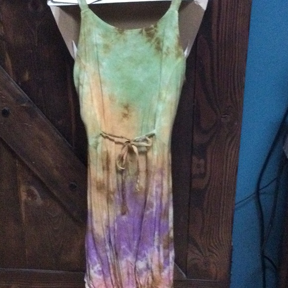 Sleeveless Hippie boho style Multicolor dress - Picture 6 of 9
